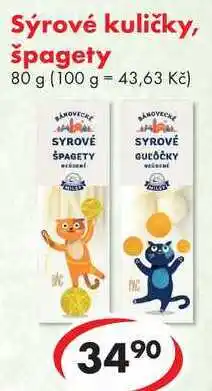 CBA Sýrové kuličky, špagety nabídka