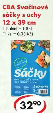 CBA CBA Svačinové sáčky s uchy 12 x 39 cm, 100 ks nabídka