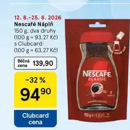 Tesco Nescafé Náplň, 150 g, dva druhy nabídka