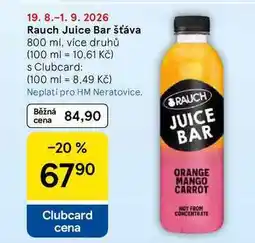 Tesco Rauch Juice Bar šťáva nabídka