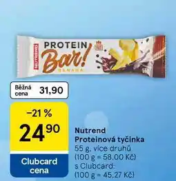 Tesco Nutrend Proteinová tyčinka, 55 g, více druhů nabídka