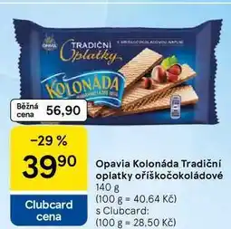 Tesco Opavia Kolonáda Tradiční oplatky oříškočokoládové nabídka
