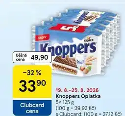 Tesco Knoppers Oplatka nabídka