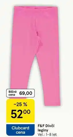 Tesco F&F Dívčí legíny Vel.: 1-8 let nabídka