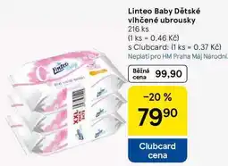 Tesco Linteo Baby Dětské vlhčené ubrousky, 216 ks nabídka