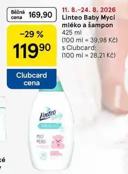 Tesco Linteo Baby Mycí mléko a šampon nabídka