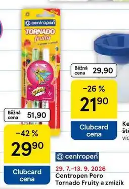 Tesco Centropen Pero cena Tornado Fruity a zmizík nabídka