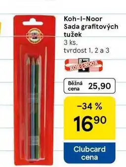 Tesco Koh-I-Noor Sada grafitových tužek, 3 ks. tvrdost 1, 2 a 3 nabídka