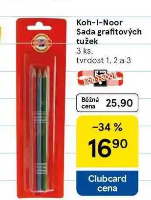 Tesco Koh-I-Noor Sada grafitových tužek, 3 ks. tvrdost 1, 2 a 3 nabídka