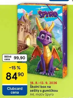 Tesco Školní box na sešity s gumičkou A4, motiv Spyro nabídka