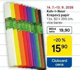 Tesco Koh-I-Noor Krepový papír 1 ks, 50 x 200 cm. více barev nabídka