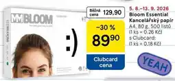 Tesco Bloom Essential Kancelářský papír A4, 80 g. 500 listů nabídka
