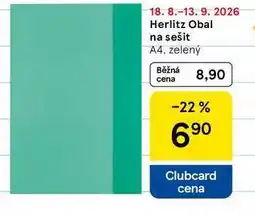 Tesco Herlitz Obal na sešit A4. zelený nabídka