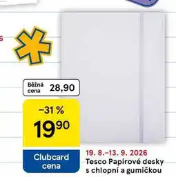 Tesco Tesco Papírové desky s chlopní a gumičkou nabídka