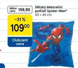 Tesco Dětský dekorační polštář Spider-Man, 40 x 40 cm nabídka