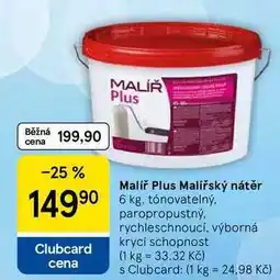Tesco Malíř Plus Malířský nátěr, 6kg. tónovatelný nabídka