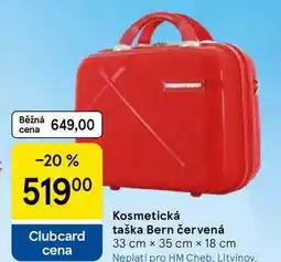 Tesco Kosmetická taška Bern červená, 33 cm x 35 cm x 18 cm nabídka