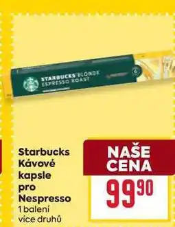 Billa Starbucks Κávové kapsle pro Nespresso 1 balení nabídka