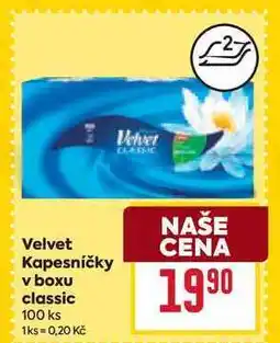 Billa Velvet Kapesníčky v boxu classic 100 ks nabídka