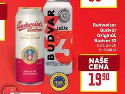 Billa Budweiser Budvar Originál, Budvar 33 0,51, plech nabídka