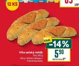 Billa Vita selský rohlík 1ks nabídka