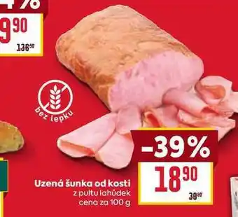 Billa Uzená šunka od kosti z pultu lahůdek cena za nabídka