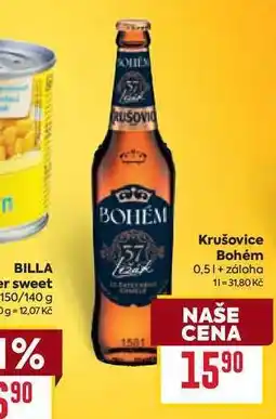 Billa Krušovice Bohém nabídka