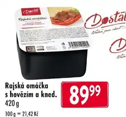 Qanto Dostal rajská omáčka s hovězím a kned. nabídka