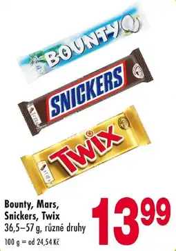 Qanto Bounty, Mars, Snickers, Twix nabídka