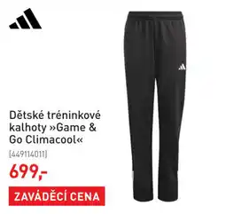 Intersport adidas dětské tréninkové kalhoty game & go climacool nabídka