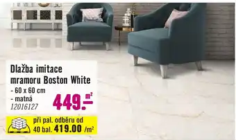 Dlažba imitace mramoru Boston White