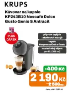 Expert Krups kávovar na kapsle kp243b10 nescafe dolce gusto genio s antracit nabídka