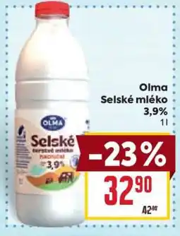 Billa Olma Selské mléko 3,9% nabídka