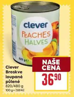 Billa Clever Broskve loupané půlené nabídka