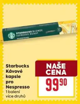 Billa Starbucks Kávové kapsle pro Nespresso nabídka