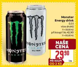 Billa Monster Energy drink nabídka