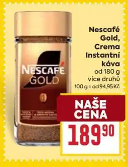 Billa Nescafé Gold, Créma instantní káva nabídka