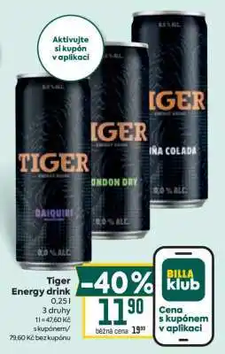 Billa Tiger Energy drink nabídka