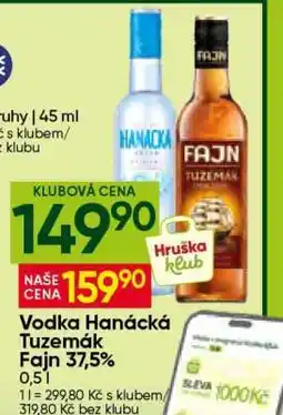 Hruška Vodka Hanácká Tuzemák Fajn 37,5% nabídka