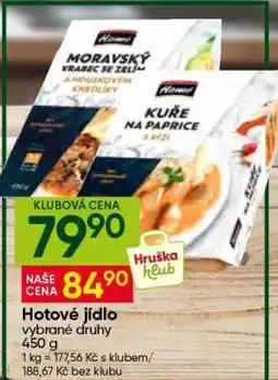 Hruška Hotové jídlo nabídka