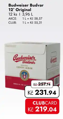 TRAVEL FREE Budweiser Budvar 12° Original nabídka