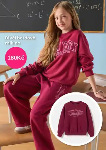 Dívčí bordová mikina