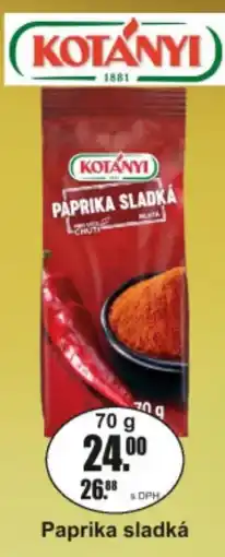 Adam Kotányi paprika sladká nabídka
