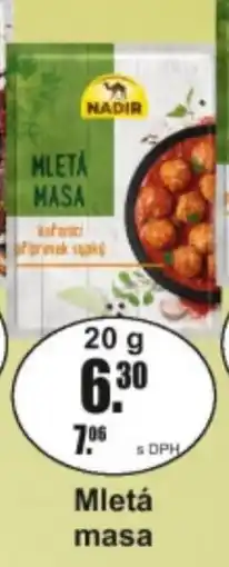Adam Nadir mletá masa nabídka