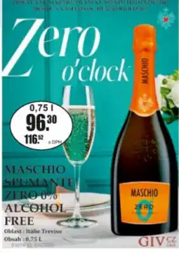 Adam Maschio spumante zero 0% alcohol free nabídka