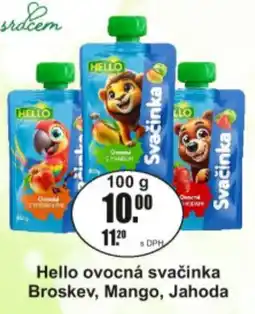 Adam Hello ovocná svačinka nabídka