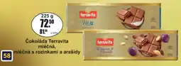 Adam Terravita čokoláda mléčná mléčná s rozinkami a arašídy nabídka