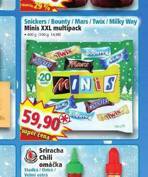 Norma Snickers, bounty, mars, twix, milky way nabídka