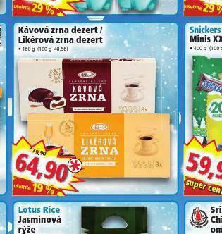 Norma Kávová zrna dezert nabídka