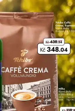 TRAVEL FREE Tchibo Caffé Crema, Espresso nabídka